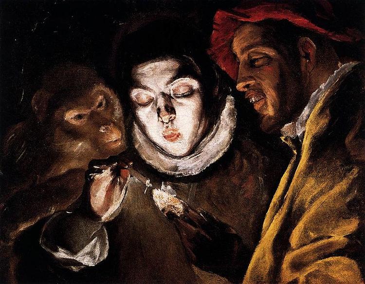 El Greco Allegory with a Boy Lighting a Candle in the Company of an Ape and a Fool oil painting picture